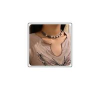 Zeshimb Boho Round Ball Beads Turquoise Necklace Leather Cord Faux Pearl Beaded Necklace Brown Suede Choker Necklace Ethnic Mala Beads Leather Necklace Hippie Jewelry for Women, Faux Leather, No