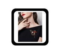 Zeshimb Christmas Brooch Pin for Women Cute Santa Snowman Snowflake Enamel Pin Gold Chain Tassel Lapel Pin Vintage Bell Bow Moon Chritmas Tree Moose Charms Safety Pin Brooch Holiday Xmas Gift, Metal