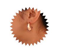 Zeshimb Chunky Gold Hoop Earrings Sparkly Cubic Zirconia Diamond Half Moon Earrings Paved Rhinestone Teardrop Stud Earrings Thick Open Huggie Hoop Earrings Jewelry for Women
