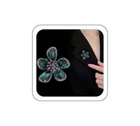 Zeshimb Crystal Flower Brooch Pin Pink Rhinestone Buds Floral Brooch Stunning Emerald Green Blossom Flower Lapel Pin Elegant Bridal Bouquet Corsage Clothing Accessories Jewelry for Women