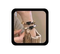 Zeshimb Cute Cat Bell Heart Beaded Bracelet Diamond CZ Kitten Round Ball Beads Bracelet Stretchy Cartoon Animal Cat Charms Friendship Bracelet Jewelry Gifts for Women Pet Lovers, One Size, Resin, no