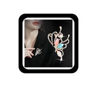 Zeshimb Rhinestone Butterfly Brooch Pin Sparkly Crystal Hollow Butterfly Brooch Classic Wedding Bridal Bouquet Pin Vintage Insects Badge Corsage Jewelry For Women Girls
