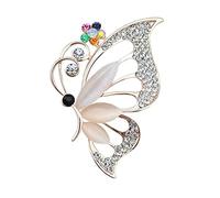 Zeshimb Rhinestone Butterfly Brooch Pin Sparkly Crystal Hollow Butterfly Brooch Classic Wedding Bridal Bouquet Pin Vintage Insects Badge Corsage Jewelry For Women Girls
