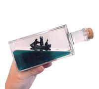 ZEshops Unsinkable Black Pearl Pirate Simulator - Wavey Boat in a Box Liquid Wave Cruise Fluid Ship Decoration - Ornament for Car, Desk, and Gifts (Black Pearl Cruise)