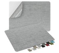 ZESION 2Pcs Self-Adhesive Linen Fabric Patches, Quick Repair for Sofas, Tents, Car Seats/8" x 11", Light Grey