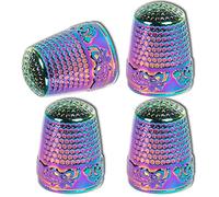 ZESION 4Pcs Sewing Thimbles, Metal Thimbles for Hand Sewing Finger Protector, Quilting Craft Accessories for Knitting Needlework DIY Tools, Dazzling