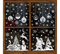 ZESION Christmas Window Clings Removable Static Window Decal Sticker Car Window Decorations, Christmas Party Decoration Supplies -260 Pcs