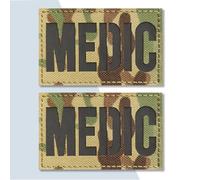 ZESION Reflective Medic Patches,Medical Red Cross Morale Hook and Loop Badge First Aid Patches for IFAK Trauma Pouch, EMT, EMS, EDC Bag/2Pcs