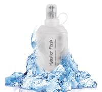 ZESION Transparent Frosted Texture Soft Flask, TPU Foldable Running Hydration Flask, for Hydration Packs/Running Vests-Running, Hiking, Cycling Folding Bottle-5 oz (150 ml)