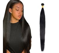 Zeslaerr Real Hair Wig Bundles Human Hair Extensions 1B Natural Black Colour 8A Grade Unprocessed Brazilian Virgin Human Hair Straight Bundles No Weft Knotless for Women 81 cm