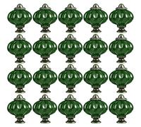 ZESLIV 20 pcs Cabinet Knobs 33mm Dark Green Pumpkin Ceramic Knobs Colorful Furniture Pull Handles with Screws for Cupboard Wardrobe Drawer Home Office Children's Bedroom
