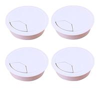 ZESLIV ABS Cable Grommet for Desk Cable Pass for Table Table Guide Round White 53 mm Pack of 4