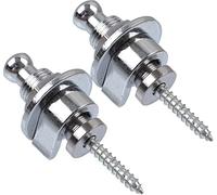 ZESLIV Metal Guitar Strap Button Guitar Strap End Button with Mounting Screws, Guitar Strap Lock Guitar Strap Buttons for Electric Guitar Ukulele Bass, 23 x 50 mm, Silver, Pack of 2