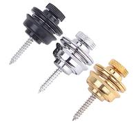 ZESLIV Metal Guitar Strap Button Guitar Strap End Button with Mounting Screws, Guitar Strap Lock Guitar Strap Buttons for Electric Guitar Ukulele Bass, Silver