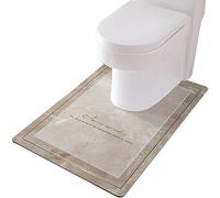 ZESLIV Toilet Mat U-Shaped Non-Slip 55x60cm Large Toilet Pedestal Mats Bathroom Mat Bath Rug for Floor Tub Shower Bedroom, Machine Washable