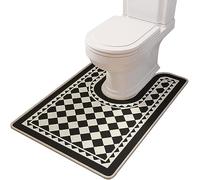 ZESLIV Toilet Mat U-Shaped Non-Slip 55x60cm Large Toilet Pedestal Mats Bathroom Mat Bath Rug for Floor Tub Shower Bathroom, Machine Washable