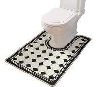 ZESLIV Toilet Mat U-Shaped Non-Slip 55x60cm Large Toilet Pedestal Mats Bathroom Mat Bath Rug for Floor Tub Shower Bathroom, Machine Washable