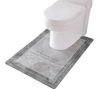 ZESLIV Toilet Mat U-Shaped Non-Slip 60x90cm Large Toilet Pedestal Mats Bathroom Mat Bath Rug for Floor Tub Shower Bedroom, Machine Washable