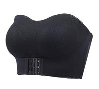 ZESLIV Women's Bandeau Bra Strapless T-Shirt Bra Stretchy Breast Wrap Bra without Underwire Unlined Large Sizes Bustier Push Up Bralette, black, 48C/D