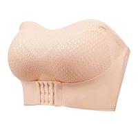 ZESLIV Women's Bandeau Bra Strapless T-Shirt Bra Stretchy Breast Wrap Bra without Underwire Unlined Large Sizes Bustier Push Up Bralette, skin-coloured, 44C/D