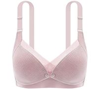 ZESLIV Women's Seamless Nursing Bra Front Closure Cotton Pregnancy Bra Without Underwire Maternity Bra, pink, 36D