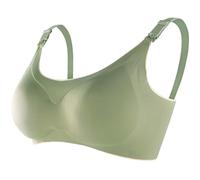 ZESLIV Women's Seamless Nursing Bra Pregnancy Bra Front Closure Without Underwire Maternity Bra, Green, M