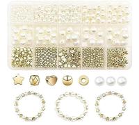 ZesNice Pearl Beads for Bracelet Making, Girls & Women's Jewelry Making Set, Mixed Sizes & Styles, 720 Pcs Pearl Kit for Necklace Earring
