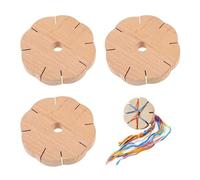 ZesNxj Pack of 3 Wooden Knotting Stars, Kumihimo Braided Disc with 8 Slots for DIY Bracelets, Braided Disc Bracelets, Knotting Star for Friendship Bracelets, Birthday & Festival Gifts