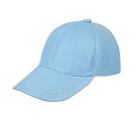 Zessano Genuine Leather Unisex Baseball Cap - 100% Sheep Leather Mens and Womens Baseball Cap with Adjustable Back Strap (Sky Blue)