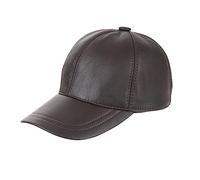Zessano Genuine Leather Unisex Baseball Cap - 100% Sheep Leather Mens and Womens Baseball Cap with Adjustable Back Strap (Brown)