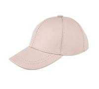 Zessano Genuine Leather Unisex Baseball Cap - 100% Sheep Leather Mens and Womens Baseball Cap with Adjustable Back Strap (Cream)