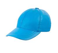 Zessano Genuine Leather Unisex Baseball Cap - 100% Sheep Leather Mens and Womens Baseball Cap with Adjustable Back Strap (Sea Blue)