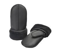 Zessano Mens Winter Mittens (Black Black, Medium)