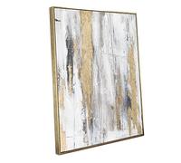 Zessonic Abstract Wall Art with Gold Foil - 24 x 32 Inches Gold and Gray Canvas Print with Texture for Modern Style Decor，Framed, Ready to Hang