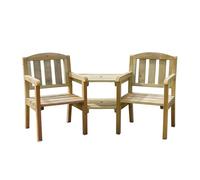 ZEST Caroline Companion Seat - Durable Wooden Garden Bench for Two, PEFC-Certified, Garden Love Seat, Perfect for Patios, Decks, and Gardens - 10-Year Guarantee Against Rot