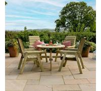 Zest Freya 4 Seater Round Dining Set Round Garden Dining Set