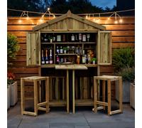 Zest Package - Garden Bar And 2 Stool Set & Cover Package