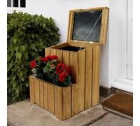Zest Parcel Box Outdoor with Planter - Delivery Box for Parcels Waterproof - Internet Delivery Parcel Bin - Softwood - 16 Litres - 0.70 m (W) x 55 m (D) x 0.54 m (H)