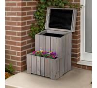 Zest Parcel Box Outdoor With Planter Delivery Box For Parcels Waterproof Light Grey
