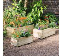 Zest Set Of 3 Gresford Wooden Rectangular Garden Planters