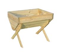 Zest Veg Bed 1m - Wooden Raised Beds for Garden Vegetables - Raised Planters for Vegetables - Pressure-Treated PEFC-Certified Wood - 225 Litre - 1 m (W) x 0.75 m (D) x 0.8 m (H) - Natural Wood Finish