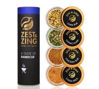 Zest & Zing Gourmet Barbecue Spice Gift Set (Chicken Rub, Lamb Rub, Cajun Spice, Chimichurri Steak Rub) - Premium Spice Gift Sets By ZEST & ZING. 1014