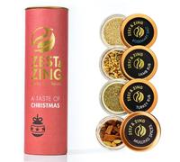 Zest & Zing Mixed Spice Gift Set (Turkey Rub, Mulling, Lamb Rub, Rosemary Salt | Luxurious Spice Gift Sets for Housewarming, Birthday, Wedding Gifts for Foodies | Stackable Italian Glass Spice Jar