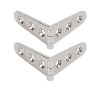 ZESTEFY Pair Heavy Duty Strap Hinges 316 Stainless Steel, Mirror Polished Rust-Proof Marine Grade Hardware, 3 Hole Design for Boat Deck, Door, Gate, Shed & Barn Installation (152x30mm)