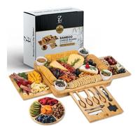 ZESTFUL LIFE Charcuterie Boards Set - Large Bamboo Cheese Board Set - House Warming Gifts New Home, Wedding Gift for Couple, Bridal Shower Gift, Birthday Gifts for Women