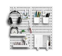 Zestify Revamp Your Space with A Versatile Pegboard Kit - Effortlessly Organize Home, Office, and Gaming Setup with Customizable Hanging Solutions (White) (DDB-US2)