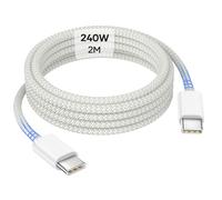 Zestiq 240W USB C Charge Cable 2m, USB C to USB C Cable, Fast Charging Cord for iPhone 17 16 15 Pro Max, Macbook Pro/Macbook Air/iPad Pro 12.9/iPad Air 5th/Mini 7th