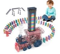Zestivra ABS Domino Train Set for Kids - Portable Electric Toy with Light Effects and Sound Features, STEM Learning Activity | Fun Construction Game for, Classrooms, Family Playtime, and Gift Ideas
