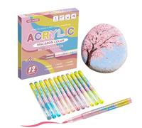 Zestivra Acrylic Paint Markers - 12 Colours Permanent Fine Tip, Water-Based Artistic Colouring Markers | For Ceramics Wood Canvas Metal Crafts