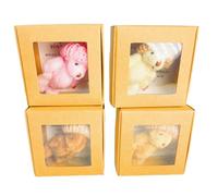 Zestivra Bear - Cute Plush Pocket Bear, Mini Motivational Companion, Four-Piece Gift Box Set, Soft Collectible Toy | Comforting Inspirational Keepsake for Stress Relief Travel or Office Displ